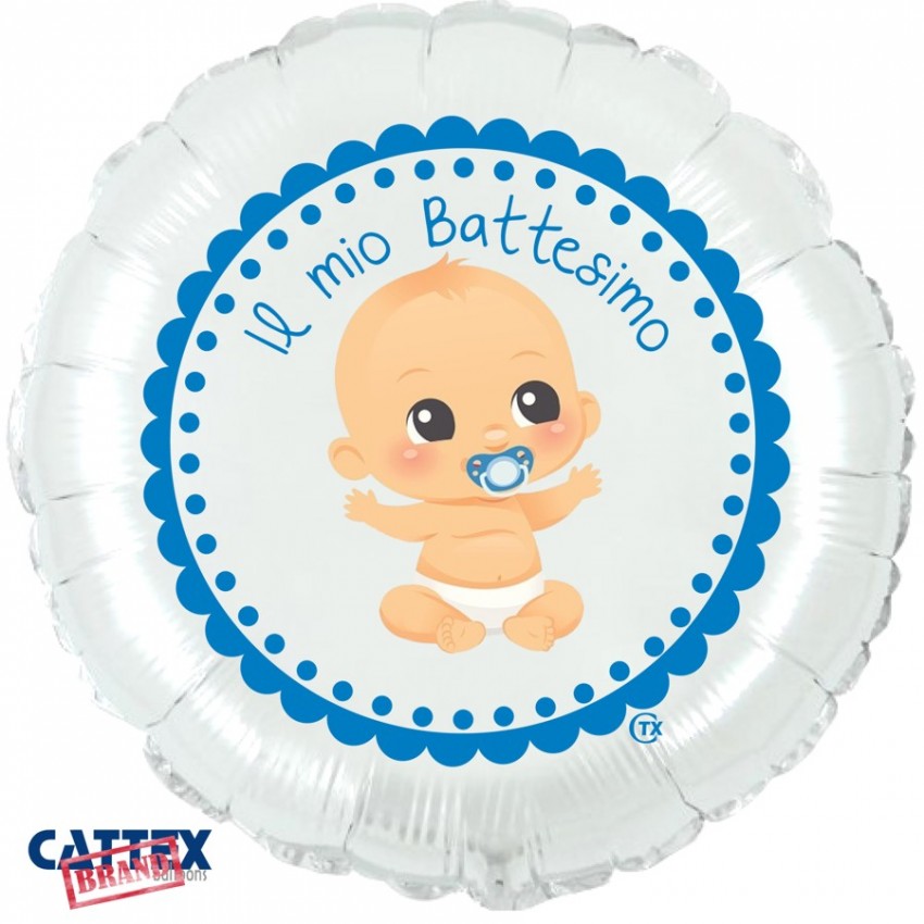 Palloncini Decorati CTX+ - Battesimo Bimbo (18”)